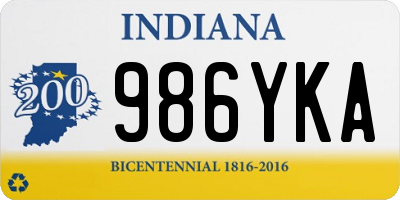 IN license plate 986YKA