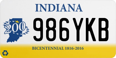 IN license plate 986YKB