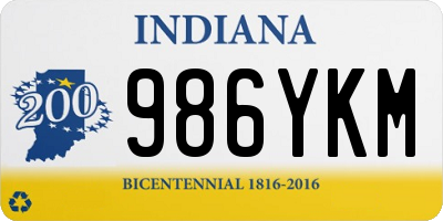 IN license plate 986YKM