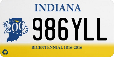 IN license plate 986YLL