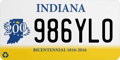 IN license plate 986YLO