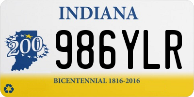 IN license plate 986YLR