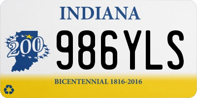 IN license plate 986YLS