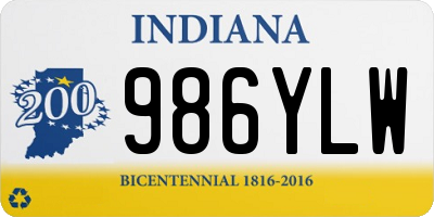 IN license plate 986YLW