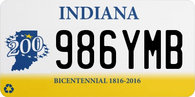 IN license plate 986YMB