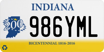 IN license plate 986YML