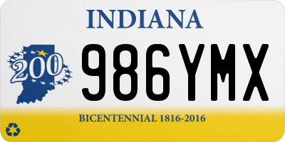 IN license plate 986YMX