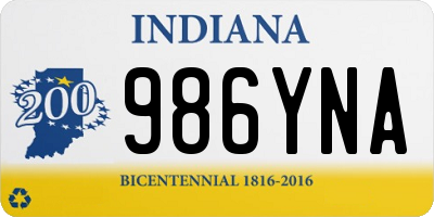 IN license plate 986YNA