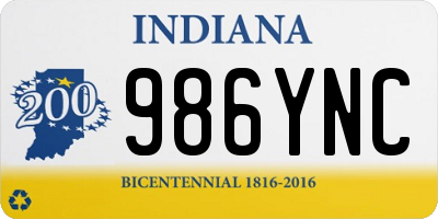 IN license plate 986YNC