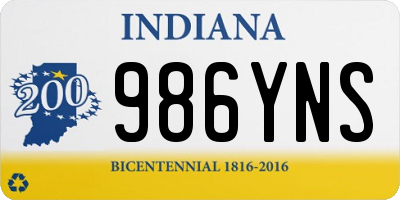 IN license plate 986YNS