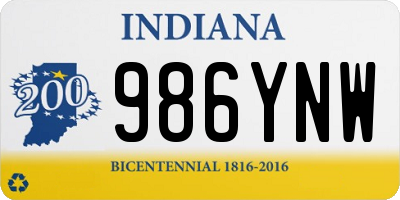 IN license plate 986YNW