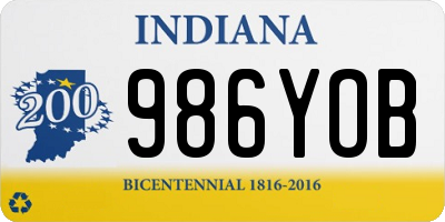 IN license plate 986YOB