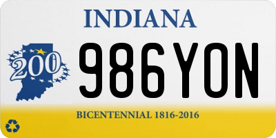 IN license plate 986YON