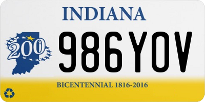 IN license plate 986YOV