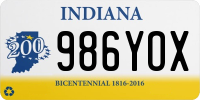 IN license plate 986YOX