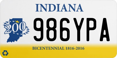 IN license plate 986YPA