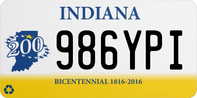 IN license plate 986YPI
