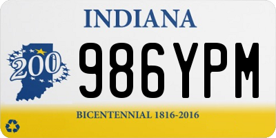 IN license plate 986YPM