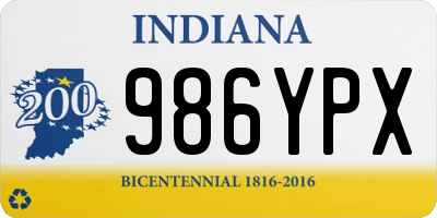 IN license plate 986YPX