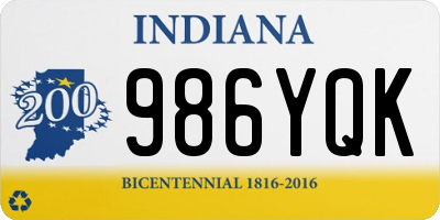 IN license plate 986YQK