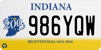 IN license plate 986YQW