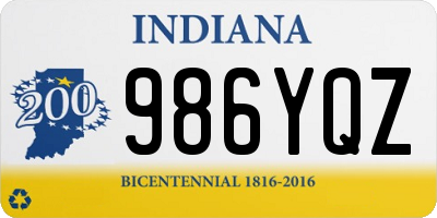 IN license plate 986YQZ