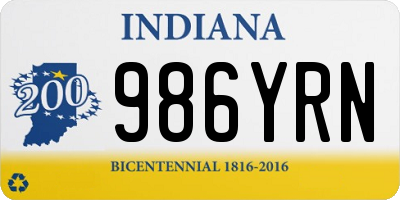 IN license plate 986YRN