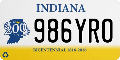 IN license plate 986YRO