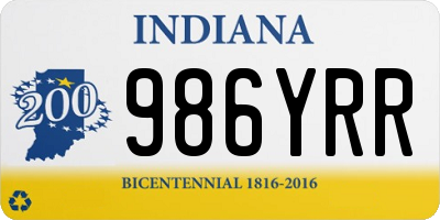 IN license plate 986YRR