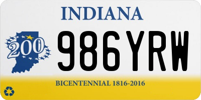 IN license plate 986YRW