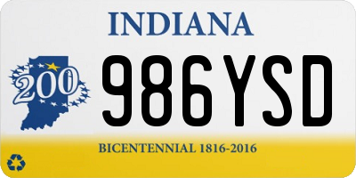IN license plate 986YSD