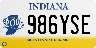 IN license plate 986YSE