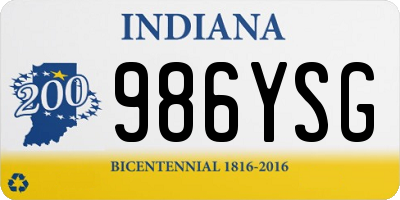 IN license plate 986YSG