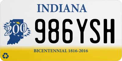 IN license plate 986YSH