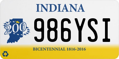 IN license plate 986YSI