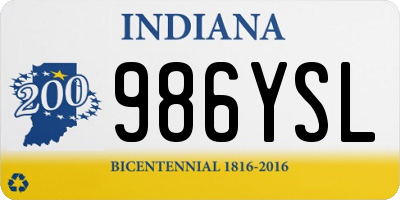 IN license plate 986YSL