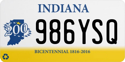 IN license plate 986YSQ