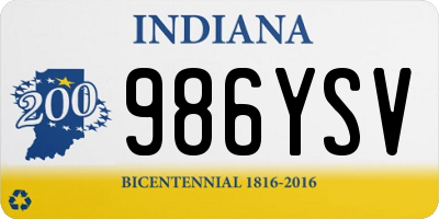 IN license plate 986YSV