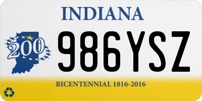 IN license plate 986YSZ