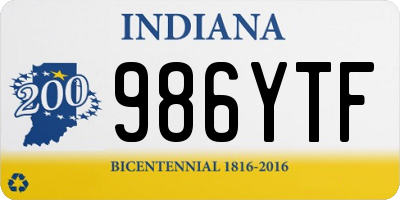 IN license plate 986YTF