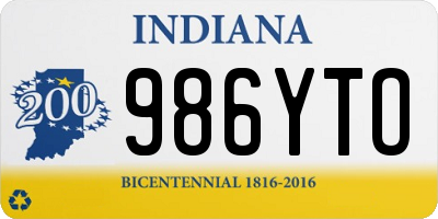 IN license plate 986YTO