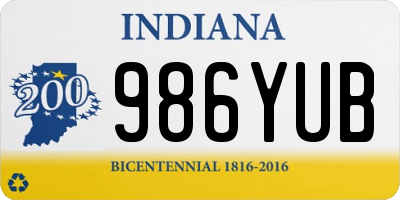 IN license plate 986YUB