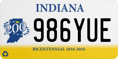 IN license plate 986YUE