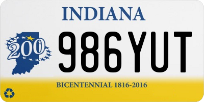 IN license plate 986YUT