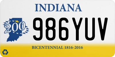 IN license plate 986YUV