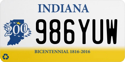 IN license plate 986YUW