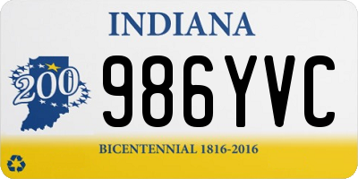 IN license plate 986YVC