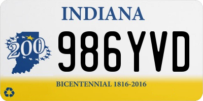 IN license plate 986YVD