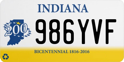 IN license plate 986YVF