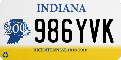 IN license plate 986YVK